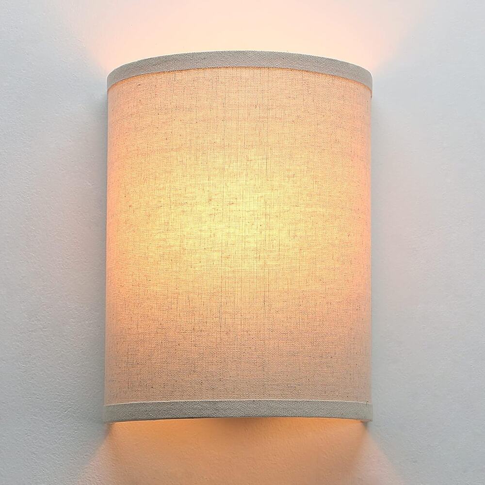 Wall Sconce Lighting Linen Fabric Decor, Industrial Vintage Night Light Wall Lam